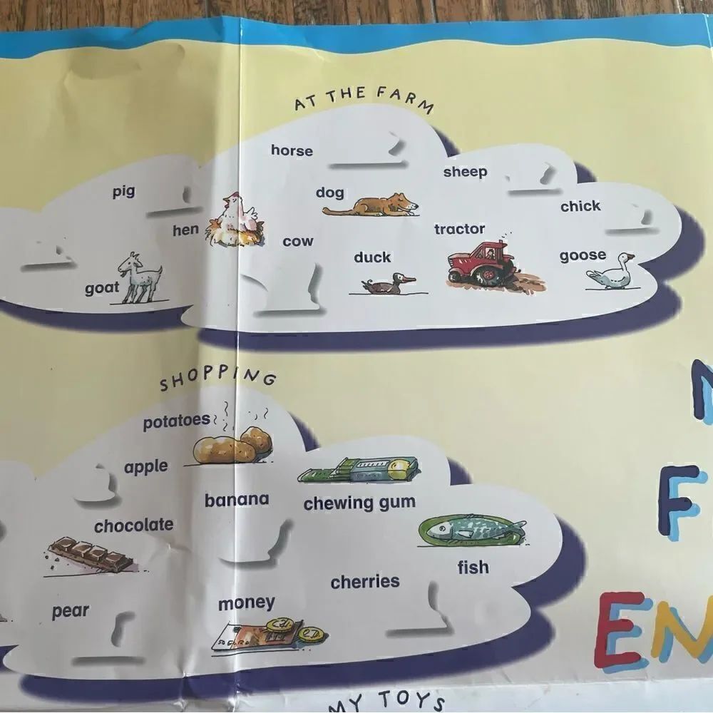 Bilingual Learning Poster with Stickers for Kids - Picture 5 of 11